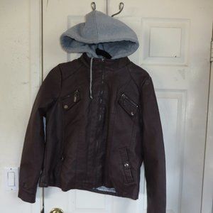 Jou Jou Fitted Vegan Leather Jacket size xl.